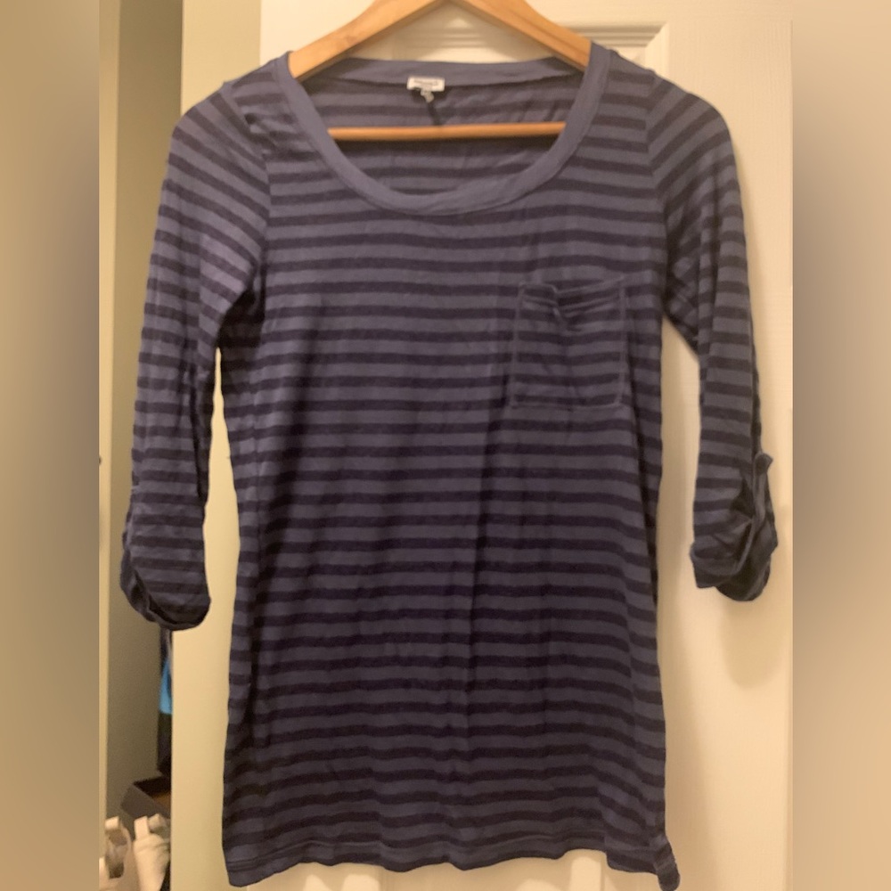 Splendid Navy Striped Long Sleeve Tee